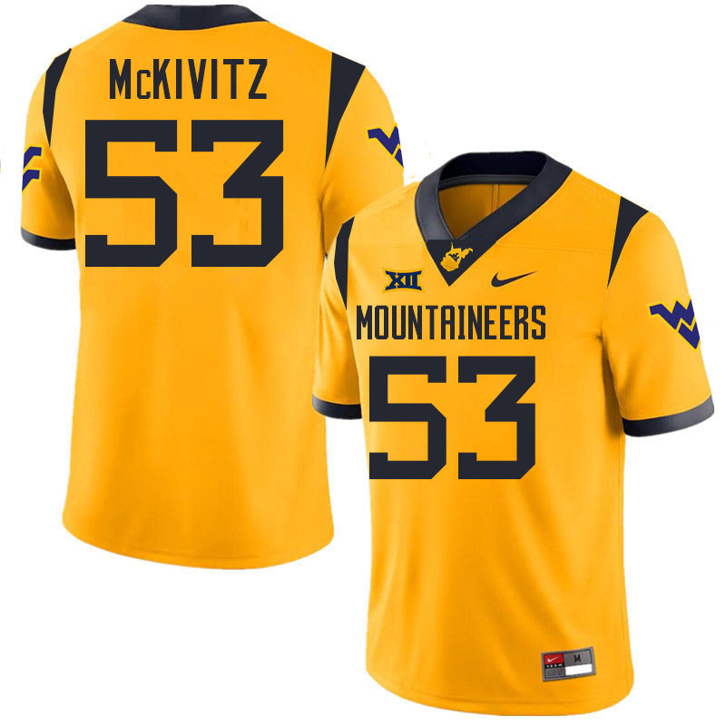 Colton McKivitz WVU Jersey,West Virginia Mountaineers #53 Colton McKivitz Jersey Youth College-Gold